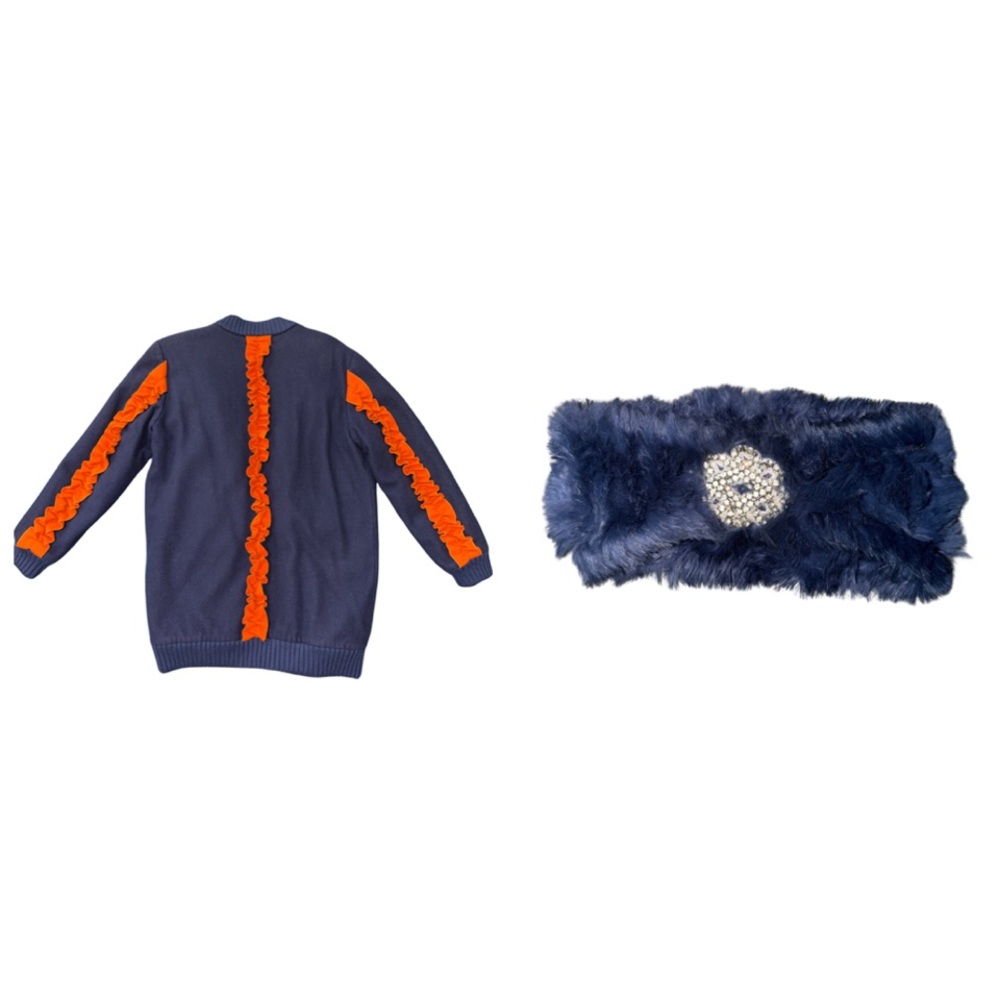 Italian Coat with a Luxurious Natural Rabbit Fur Accessory